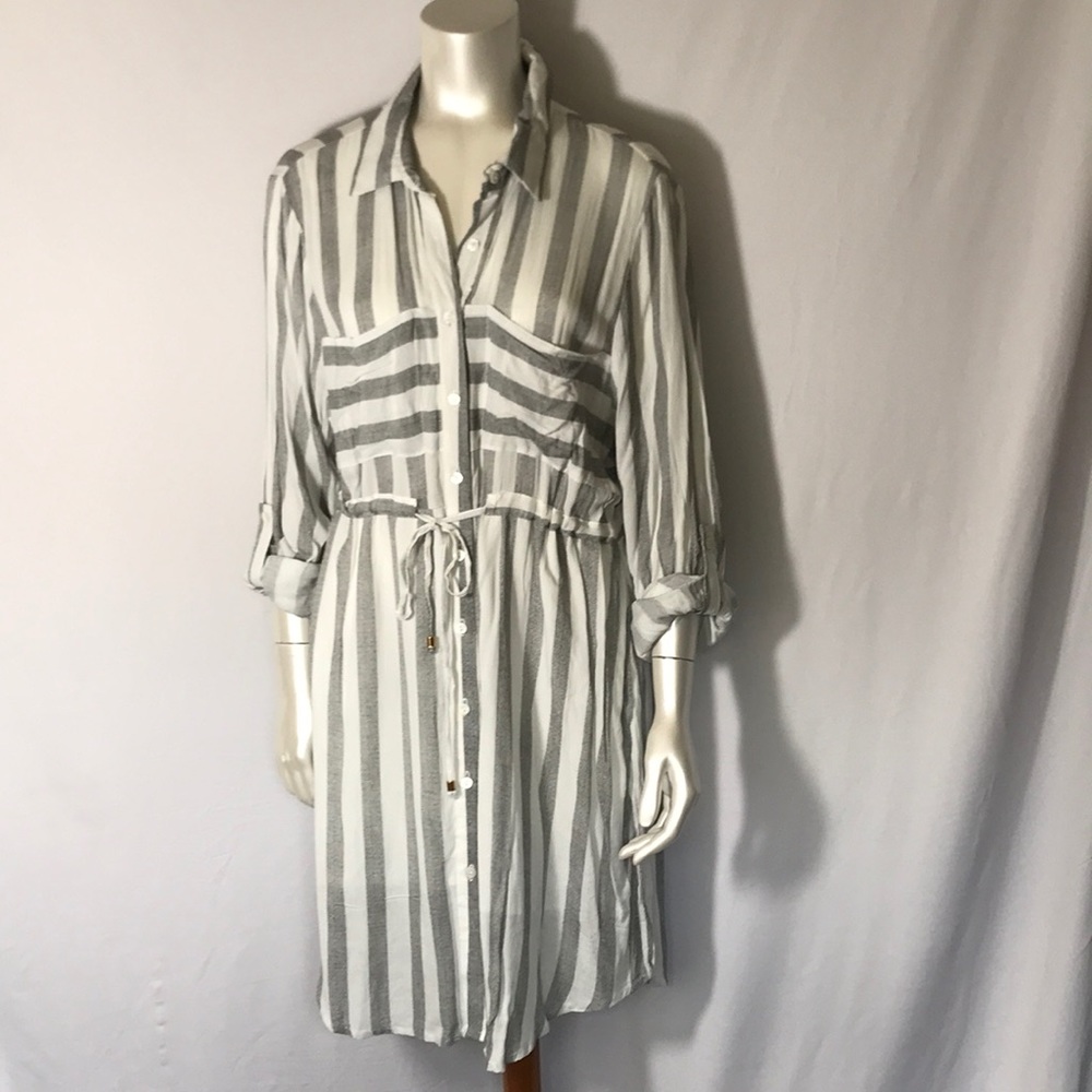 Passport Striped Shirt Dress
